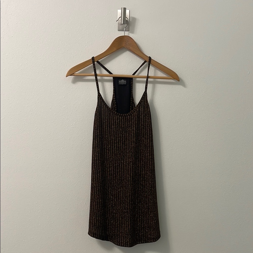 Black and Gold Flowy Tank